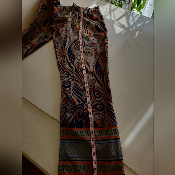 Punjammies by Sudara Abstract Fun Print Drawstring Pants Size Medium Gray Orange - Picture 17 of 17